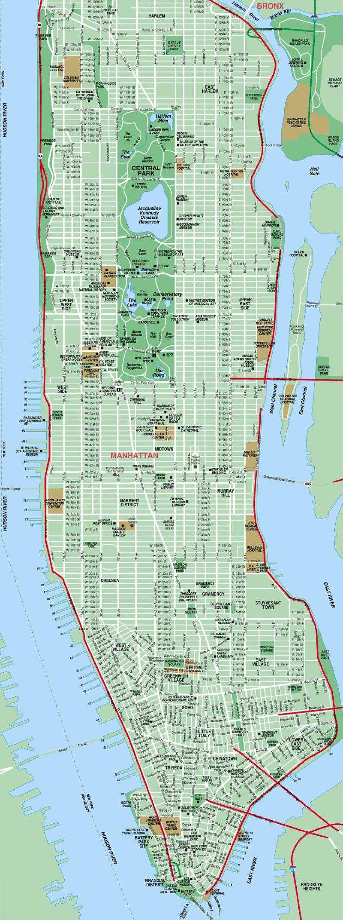 マンハッタン地図 詳細地図のマンハッタンニューヨーク アメリカ