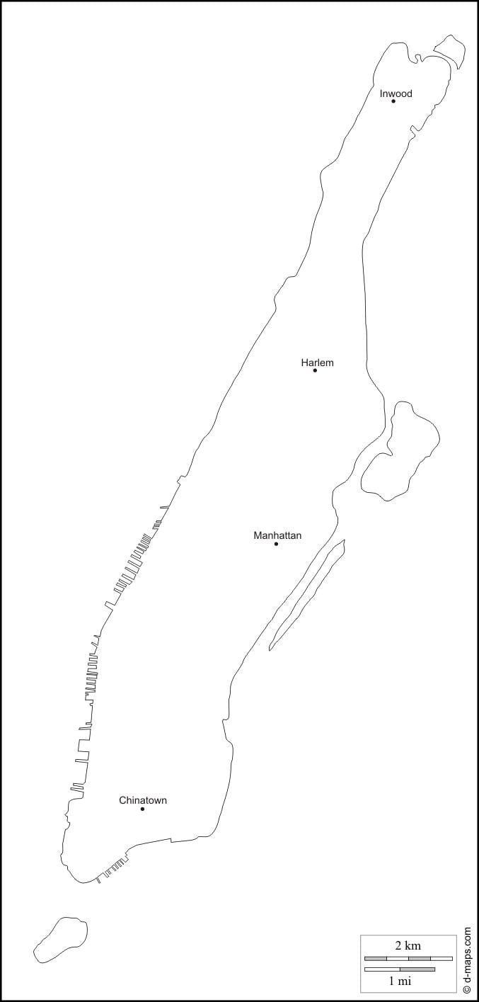 白地図にマンハッタン