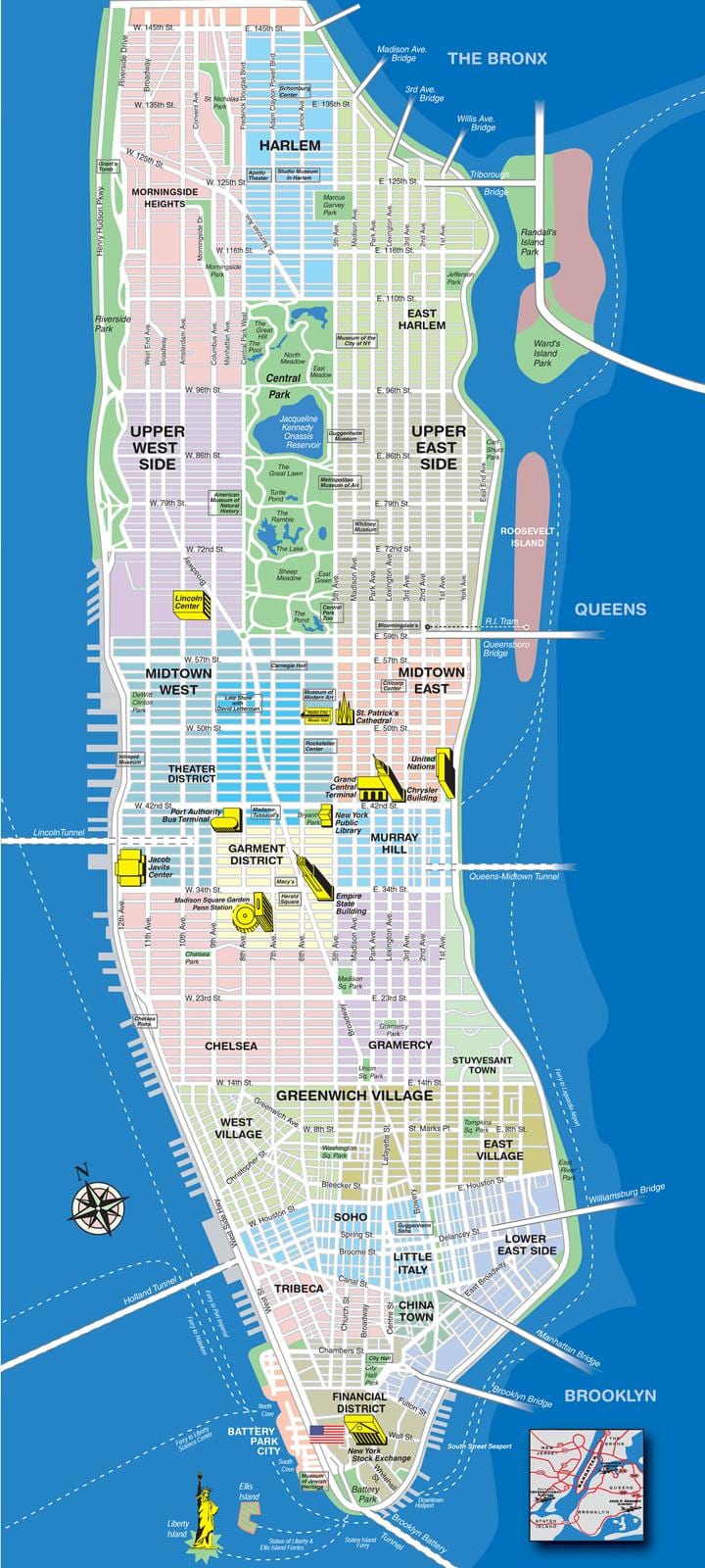 地図の通りニューヨークマンハッタン