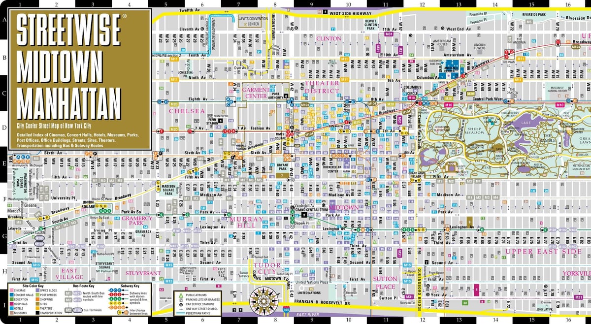 地図のマンハッタンミッドタウンNYC