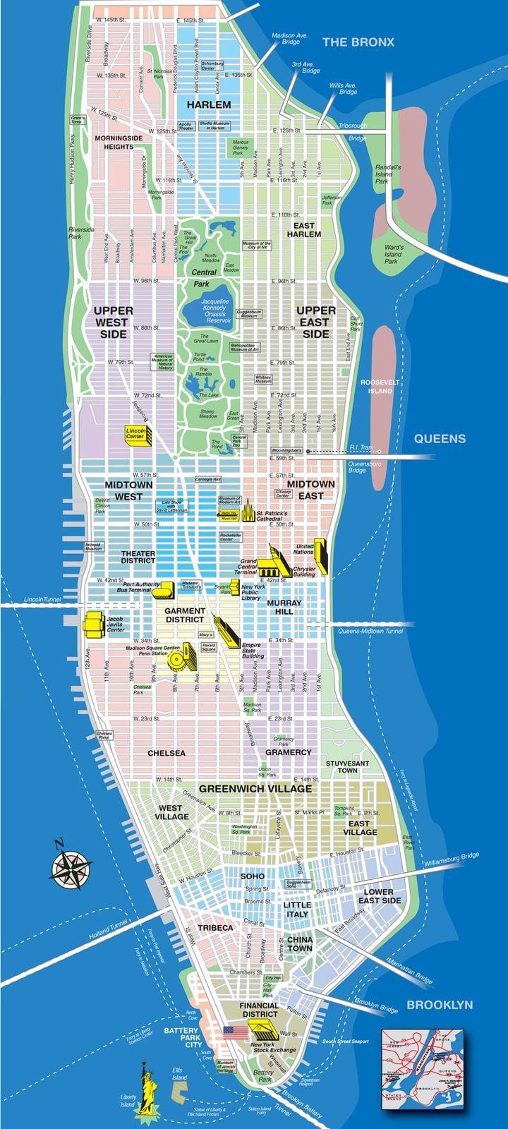 地図上のマンハッタン