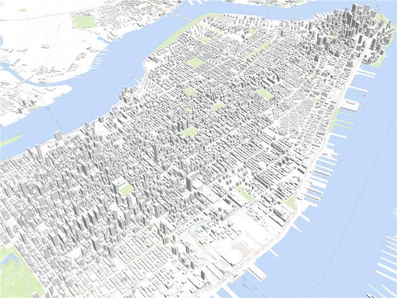 マンハッタンの3d地図