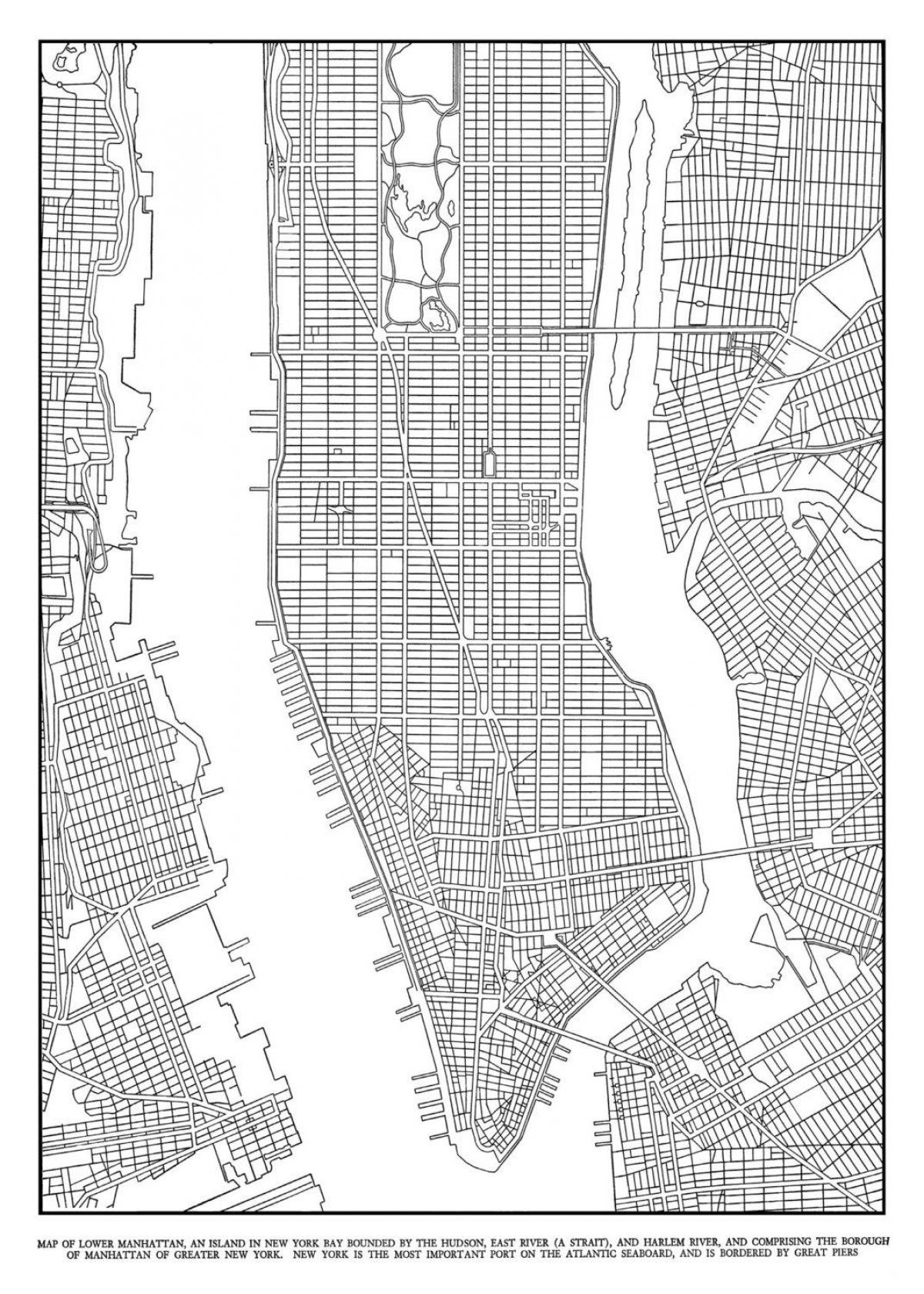 地図のマンハッタンのグリッド
