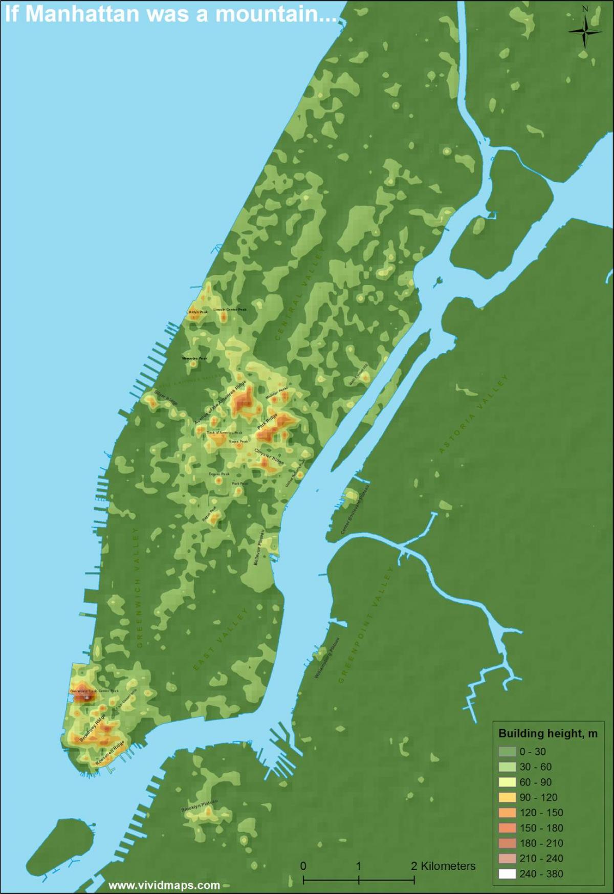 地図のマンハッタン地形