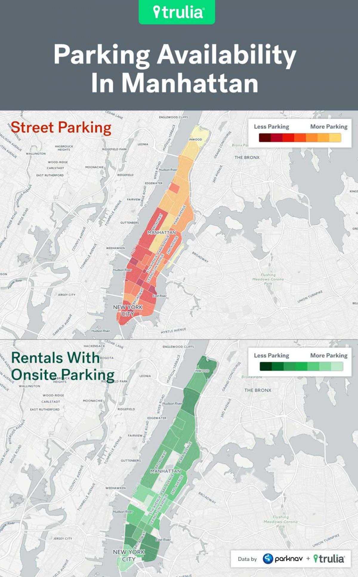 NYC路上駐車のマンハッタンの地図