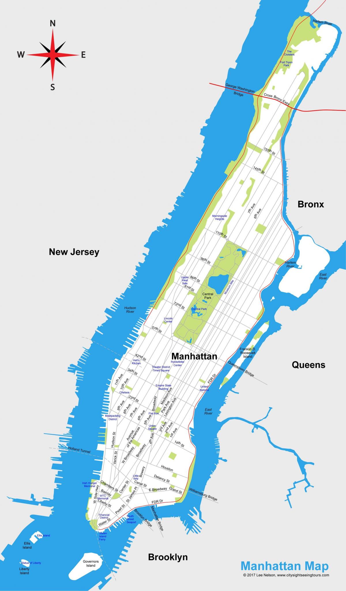 マンハッタンの都市地図を印刷可能