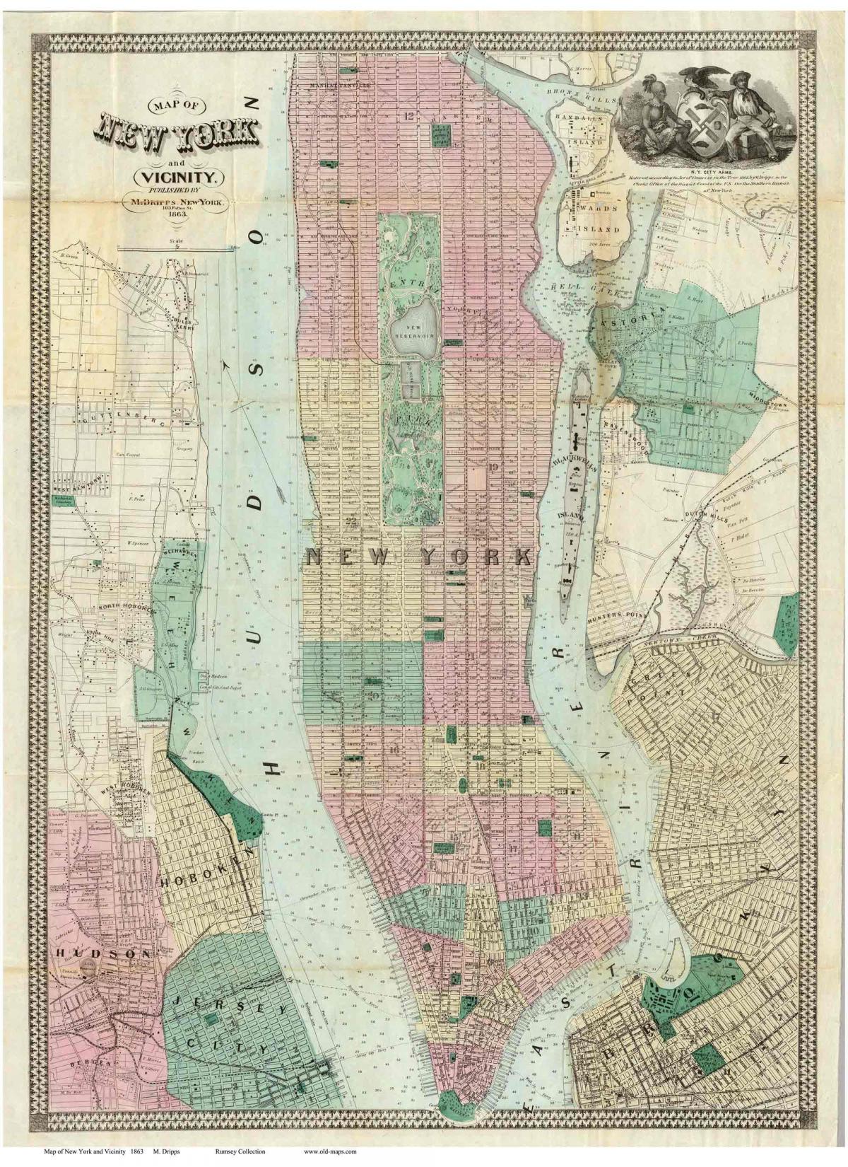 歴史のマンハッタンの地図