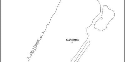 白地図にマンハッタン