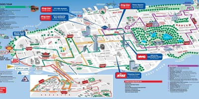 マンハッタンの観光名所の地図