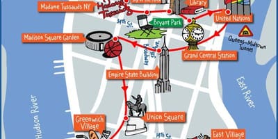 ミッドタウンマンハッタンの名所地図