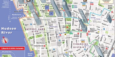 下のマンハッタンの観光地図
