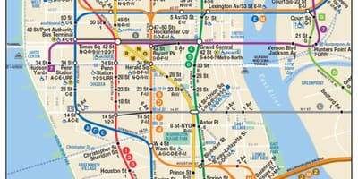 地図の下のマンハッタン地下鉄