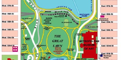 中央公園マンハッタンの地図