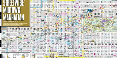 地図のマンハッタンミッドタウンNYC