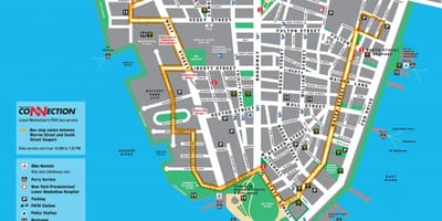 下のマンハッタンの散歩ツアーの地図