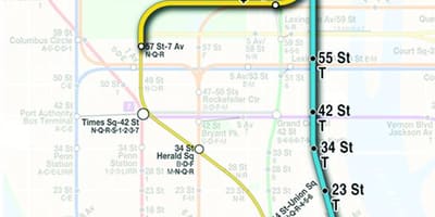 地図の通りの地下鉄
