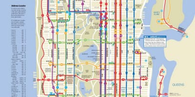 マンハッタンのバス停地図
