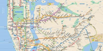 マンハッタンの公共交通機関地図