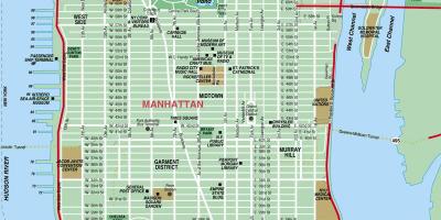 マンハッタンのストリートマップのハイディテール