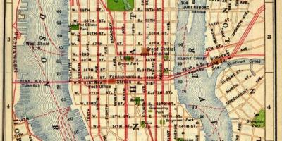 地図の古いマンハッタン